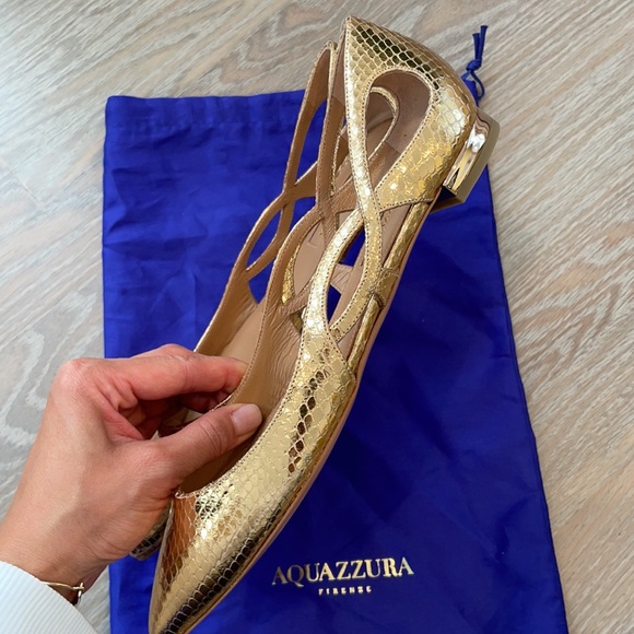 New Forever Snake Embossed Pointed Toe Flat 35.5 (runs large) - Picture 8 of 10